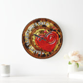 Steampunk-Valentine 1A-Uhr-Optionen Große Wanduhr (Zuhause)