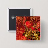 Steampunk Valentine 2 Button (Vorne & Hinten)