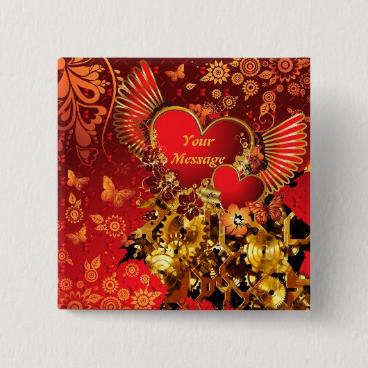 Steampunk Valentine 2 Button (Vorderseite)