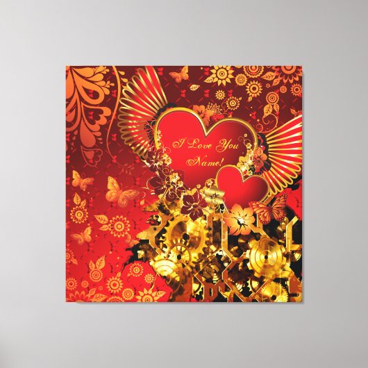 Steampunk Valentine 2 Wrapped Canvas Leinwanddruck (Vorderseite)
