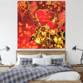 Steampunk Valentine 2 Wrapped Canvas Leinwanddruck (Insitu (Schlafzimmer))