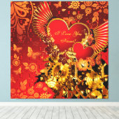 Steampunk Valentine 2 Wrapped Canvas Leinwanddruck (Insitu (Holzboden))