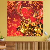 Steampunk Valentine 2 Wrapped Canvas Leinwanddruck (Insitu (Wohnzimmer))