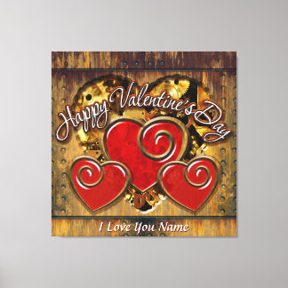 Steampunk Valentine 3 Wrapped Canvas Leinwanddruck