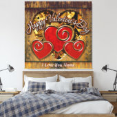 Steampunk Valentine 3 Wrapped Canvas Leinwanddruck (Insitu (Schlafzimmer))