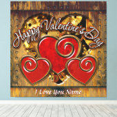 Steampunk Valentine 3 Wrapped Canvas Leinwanddruck (Insitu (Holzboden))