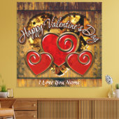 Steampunk Valentine 3 Wrapped Canvas Leinwanddruck (Insitu (Wohnzimmer))