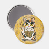 Steampunk Valentine Cat Heart Locket Magnet (Vorderseite/Rückseite)