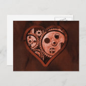 Steampunk Valentine Feiertagspostkarte (Vorne/Hinten)