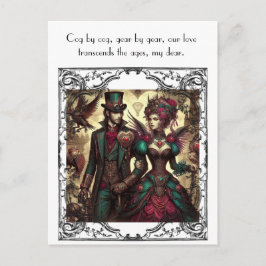 Steampunk Valentine Postkarte