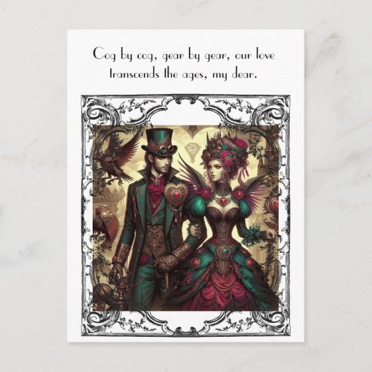 Steampunk Valentine Postkarte (Vorderseite)