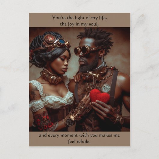 Steampunk Valentine Postkarte (Vorderseite)
