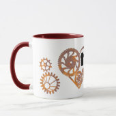 Steampunk Valentine Rusty Gears Herzschlüssel und  Tasse (Links)