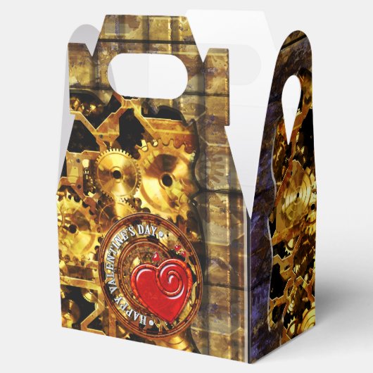 Steampunk Valentine's Day 1B Zelt Gefälligkeitsbox Geschenkschachtel (Geöffnet)