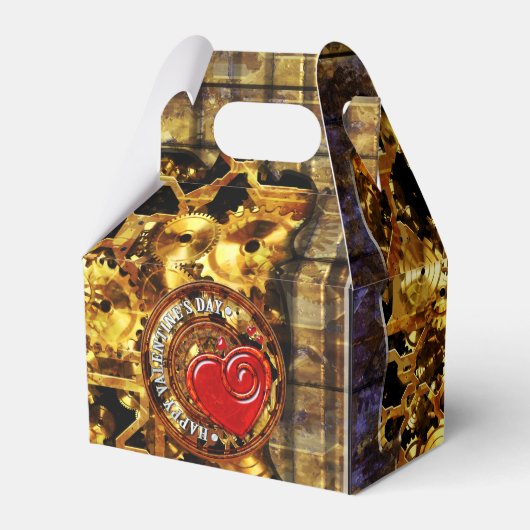Steampunk Valentine's Day 1B Zelt Gefälligkeitsbox Geschenkschachtel (Vorderseite)