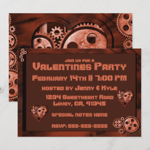 Steampunk Valentines Party Einladung