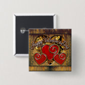 Steampunk Valentinstag 3 Button (Vorne & Hinten)
