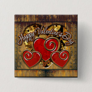 Steampunk Valentinstag 3 Button