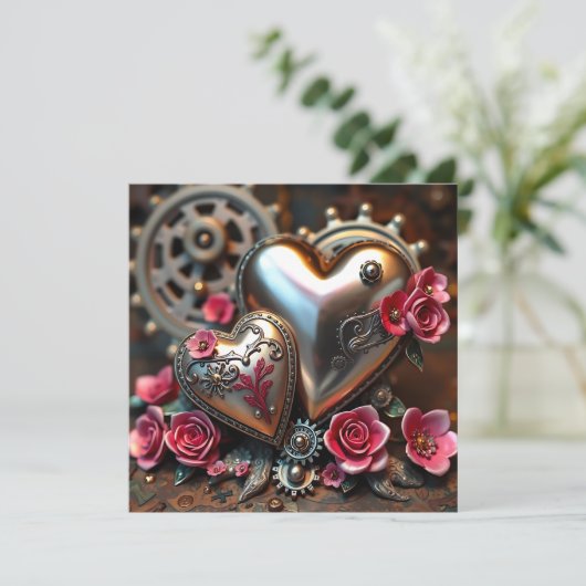 Steampunk-Valentinstag | Vorlage (Stehend Vorderseite)