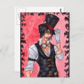 Steampunk Vampire Postcard Postkarte (Vorne/Hinten)