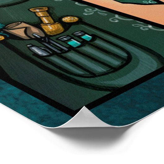 Steampunk Vampire Time Traveller Temple Poster (Ecke)