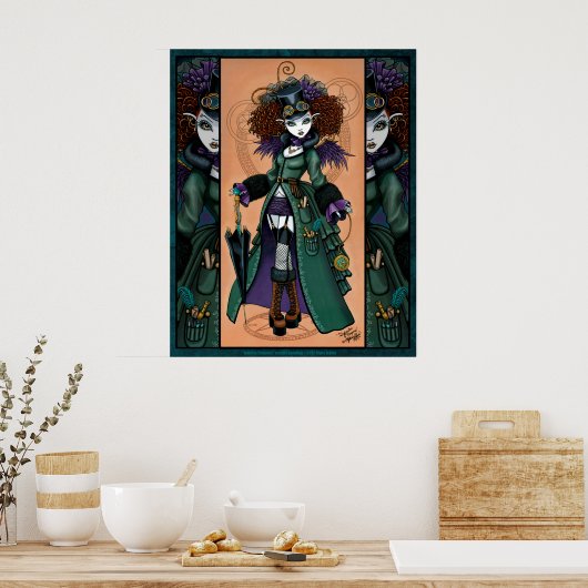 Steampunk Vampire Time Traveller Temple Poster (Küche)