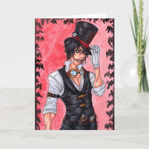 Steampunk Vampirs-Raum-Gruß-Karte Karte