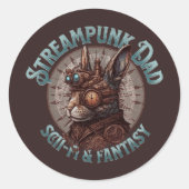 Steampunk Vater Rabbit Runder Aufkleber (Vorderseite)