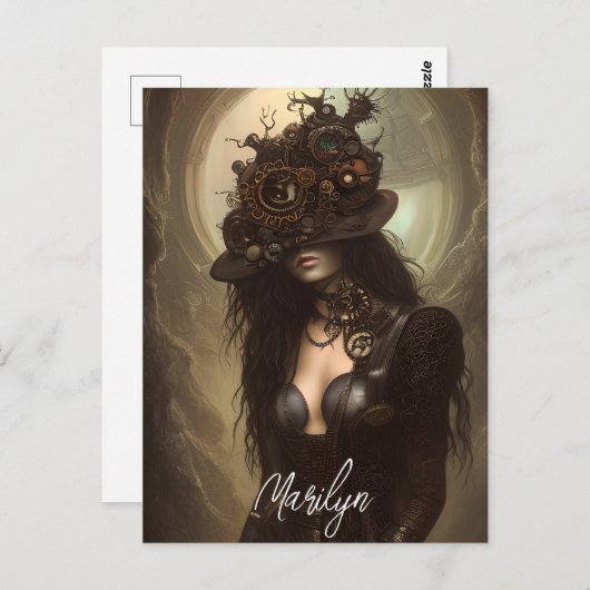 Steampunk verborgen Ihre Augen Original Artwork Postkarte (Vorne/Hinten)