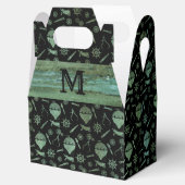 Steampunk Verdigris Balloons Monogram Gable Geschenkschachtel (Geöffnet)