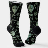 Steampunk Verdigris Balloons Subtil Mit Monogramm Socken (Gewinkelt)