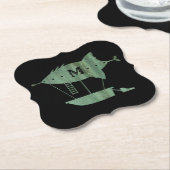 Steampunk Verdigris Bronze Airship Monogram Untersetzer (angewinkelt)