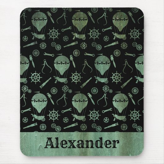Steampunk Verdigris Bronze Balloons Individuelle N Mousepad (Vorne)