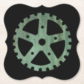 Steampunk Verdigris Bronze Gear II Untersetzer (Vorderseite)