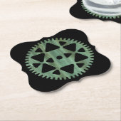 Steampunk Verdigris Bronze Gear III Untersetzer (angewinkelt)