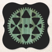 Steampunk Verdigris Bronze Gear III Untersetzer (Vorderseite)
