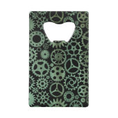 Steampunk Verdigris Bronze Gears Custom Monogram Geldbeutel Flaschenöffner (Rückseite)