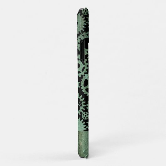 Steampunk Verdigris Bronze Gears Individuelle Name Case-Mate iPhone Hülle (Hinten/Rechts)