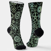 Steampunk Verdigris Bronze Gears Socks Socken (Gewinkelt)