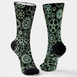 Steampunk Verdigris Bronze Gears Socks Socken