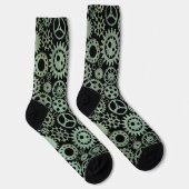 Steampunk Verdigris Bronze Gears Socks Socken (Rechts)