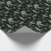 Steampunk Verdigris Bronze Gears und Crows Geschenkpapier (Ecke)