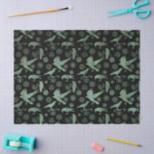 Steampunk Verdigris Bronze Gears und Crows Seidenpapier (Basteln)