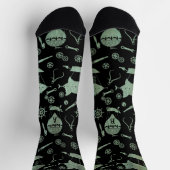 Steampunk-Verdigris-Flugzeuge subtil Mit Monogramm Socken (Oben)