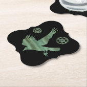 Steampunk Verdigris Flying Crow und Gears Untersetzer (angewinkelt)