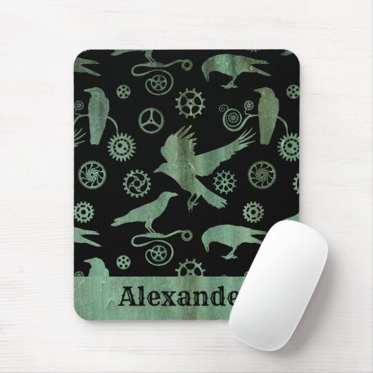 Steampunk Verdigris Gears und Crows Individuelle N Mousepad (Mit Mouse)