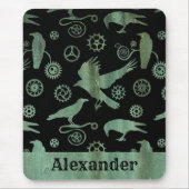 Steampunk Verdigris Gears und Crows Individuelle N Mousepad (Vorne)