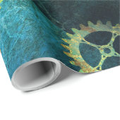 Steampunk Verdigris Rusty Cogwheel Geschenkpapier (Rolleneckpunkt)