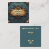 Steampunk Verdigris und Gold Quadratische Visitenkarte (Vorne/Hinten)