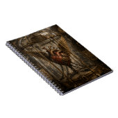 Steampunk Verkettetes Herz Notizblock (Rechte Seite)